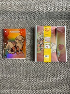 Target X Pokemon Arcanine Holographic Notebook & Trapper Keeper Set - Orange
